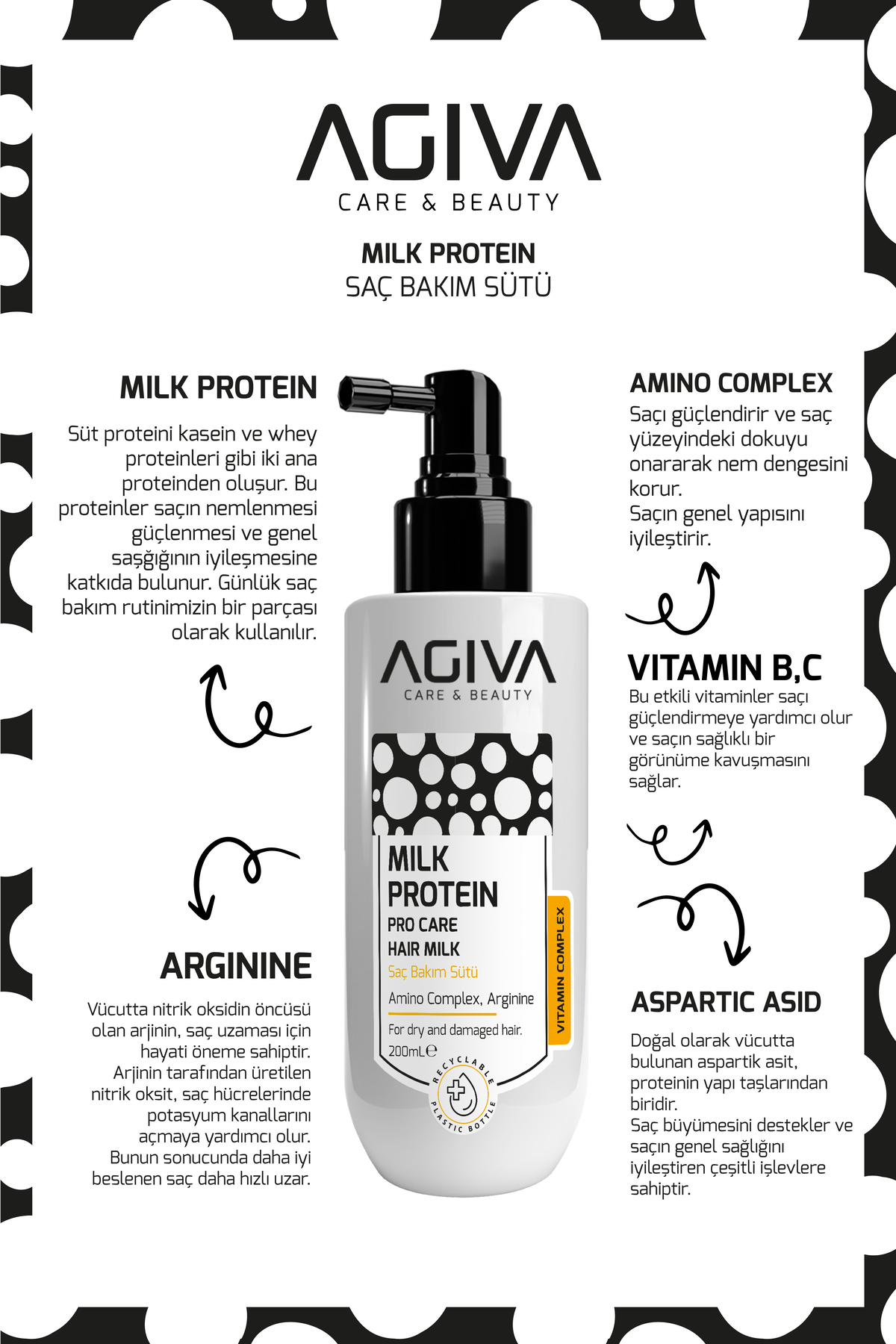 Milk Protein Saç Bakım Sütü – Kuru ve Yıpranmış Saçlar İçin Onarıcı Bakım 200 ml — 20055.3 — تصویر 7 از 7