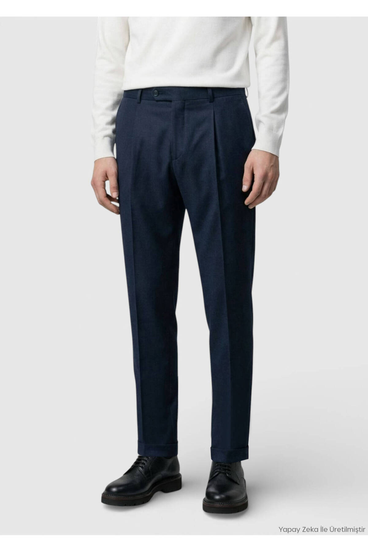 Petrol Dokuma Regular Fit Casual %100 Yün Pantolon — رنگارنگ 10157046 — تصویر 3 از 6