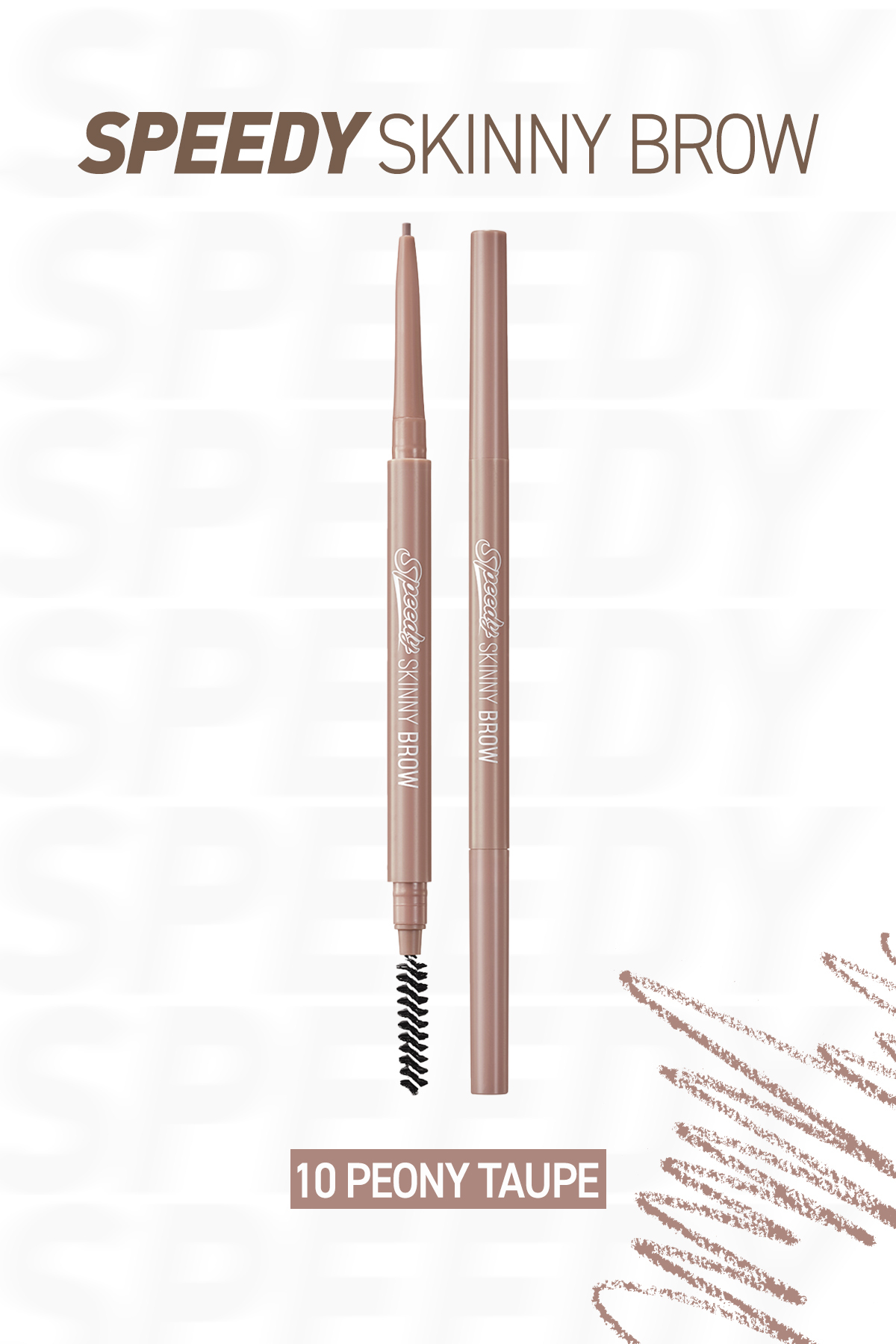PERIPERA Ultra İnce Uçlu, Doğal Görünüm Veren Kaş Kalemi Speedy Skinny Brow (10 Peony Taupe) — قهوهای 6342