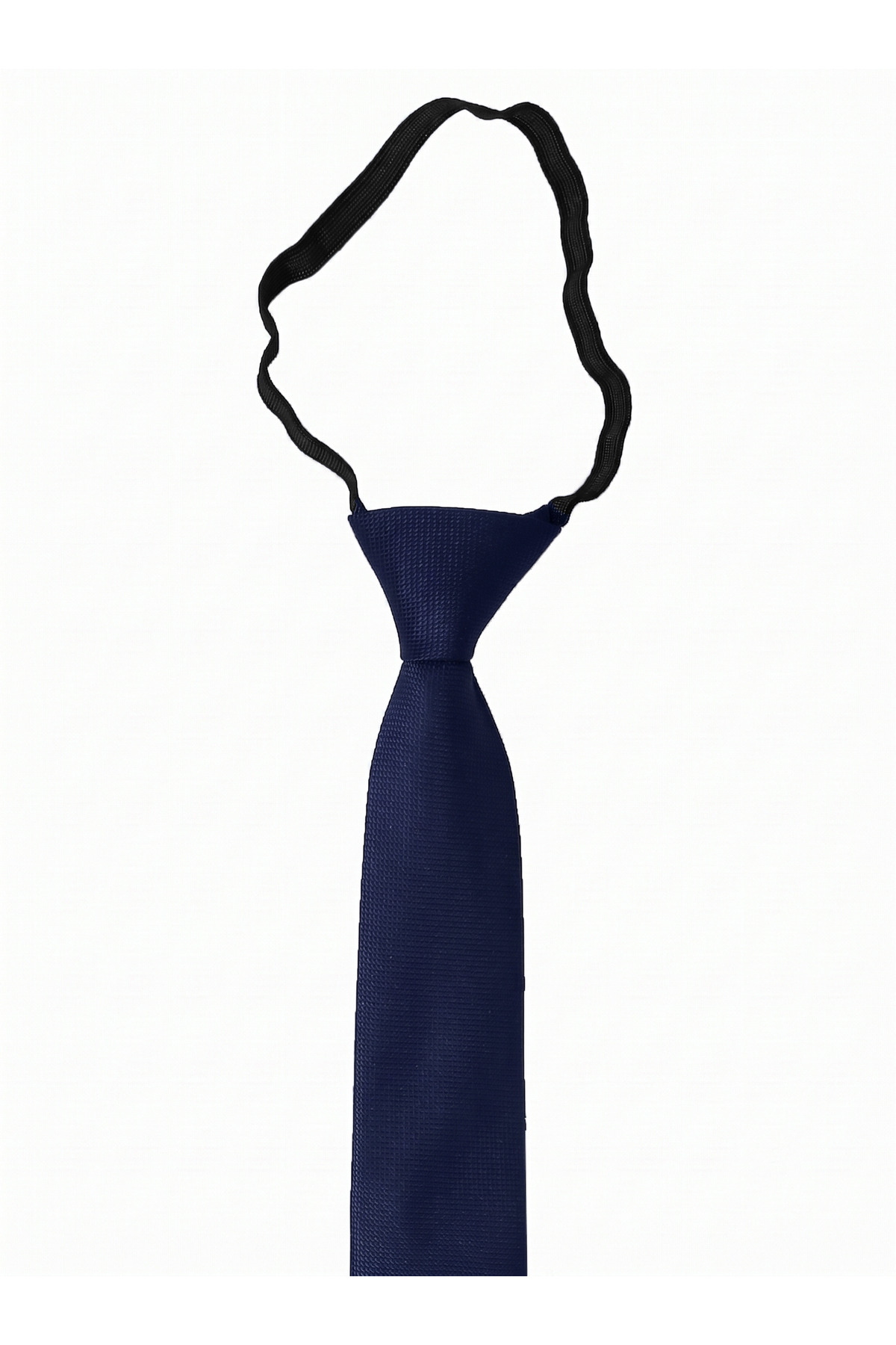 BLC Basic Line Co. Lacivert Renk Lastikli Hazır Bağlanmış 6 Cm Genişliğinde Armürlü Kravat