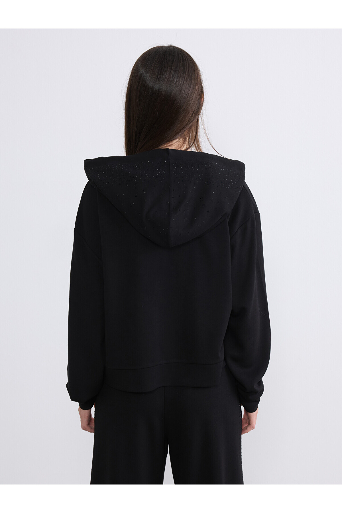 ALITA CITY Farkıyla Soulife Siyah Taşlı Loose & Bol Kadın Hoodie — TYC5BFA05B83F47D30A48E900 — تصویر 5 از 7