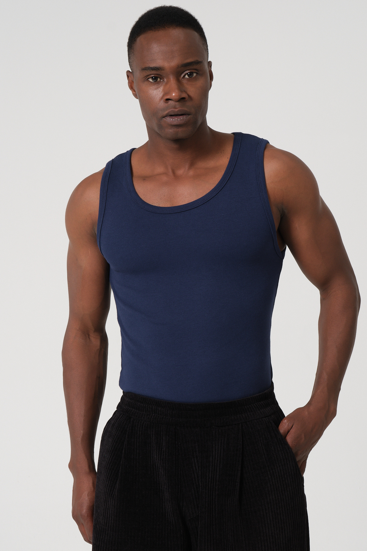gamaro Erkek Halter Yaka slimfit Sporcu Likralı Atlet