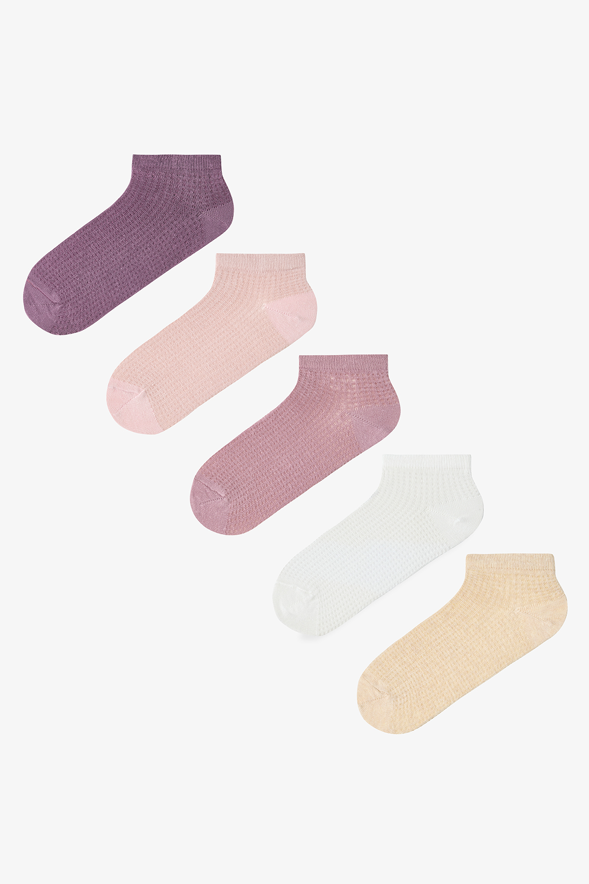 Penti 5 Paar selbstgemusterte Booties-Socken aus Baumwolle