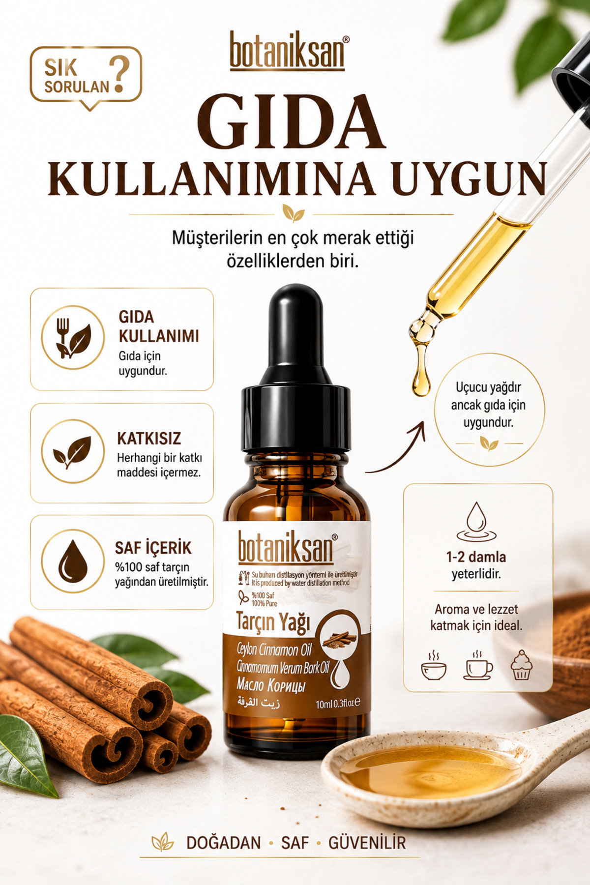 Tarçın Yağı 10ml Soğuk Sıkım Saf Doğal Katkısız — TARÇIN YAĞI 10ML — تصویر 3 از 8