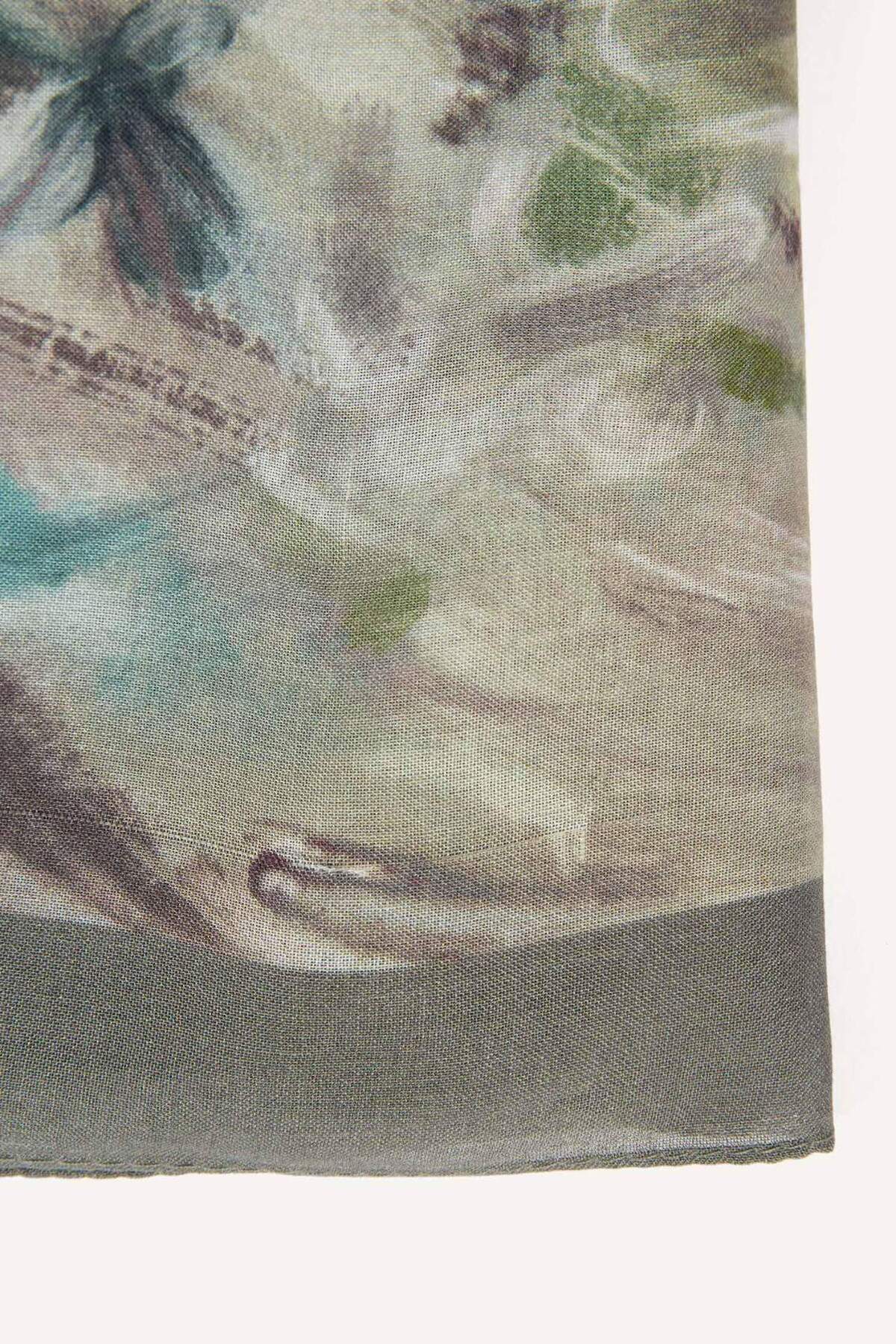 DeFacto Fresh Scarfs X Monet Floral Viskon Şal I1755AX26SM görsel 7