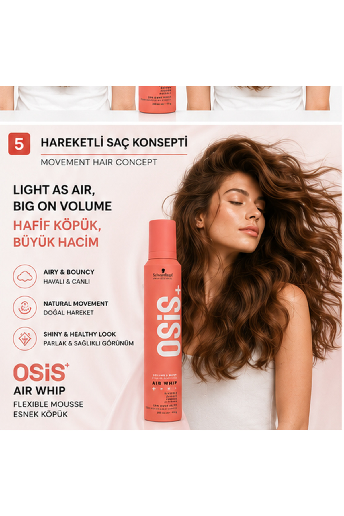 OsisAir Whip Hacim Veren Esnek Saç Köpüğü 200 ml — 45685ıuı — تصویر 2 از 5