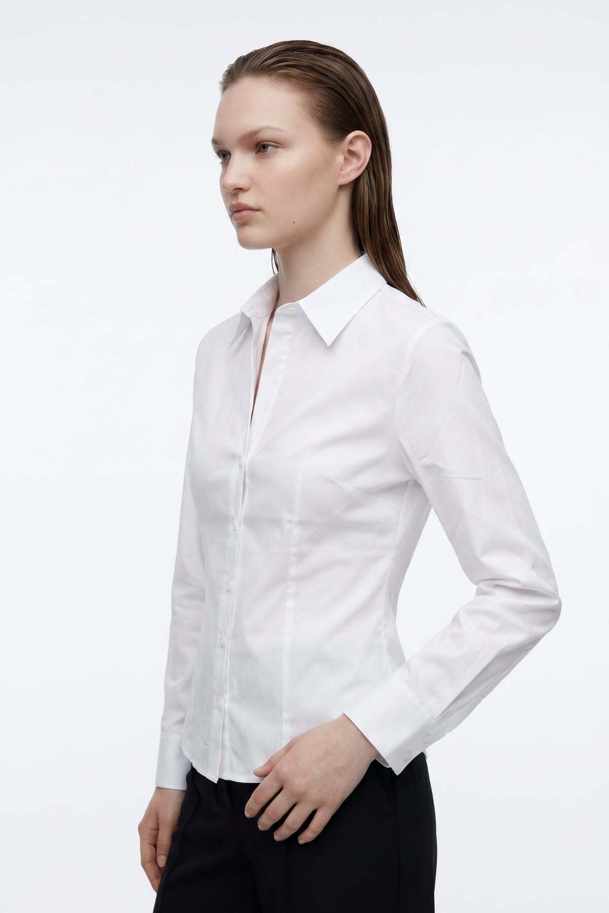 HAKKE Basic Slim Fit Kadın GÖMLEK görsel 2