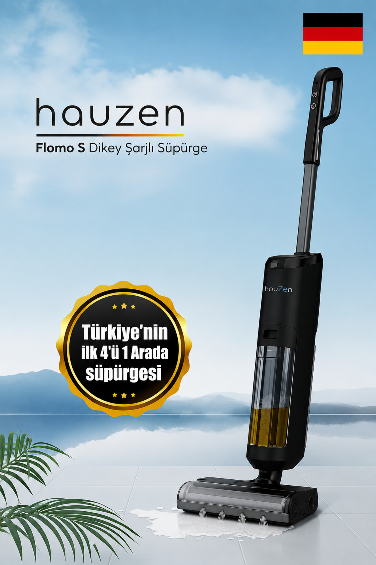 Hauzen Flomo-S Dikey Şarjlı Süpürge – 4’ü 1 Arada Temizlik Robotu