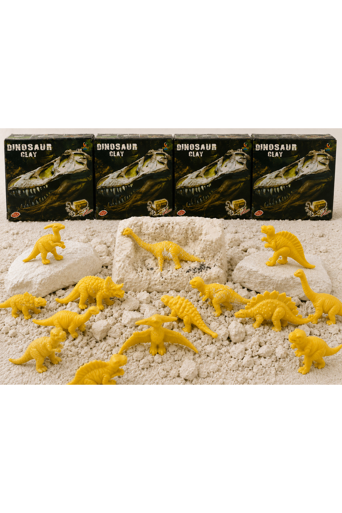 恐竜大決戦 セット（箱付き）未使用品 AZİZ OYUNCAK 4 Ad Etkinlik Bilimsel Proje Seti .. Sürpriz Dinozor