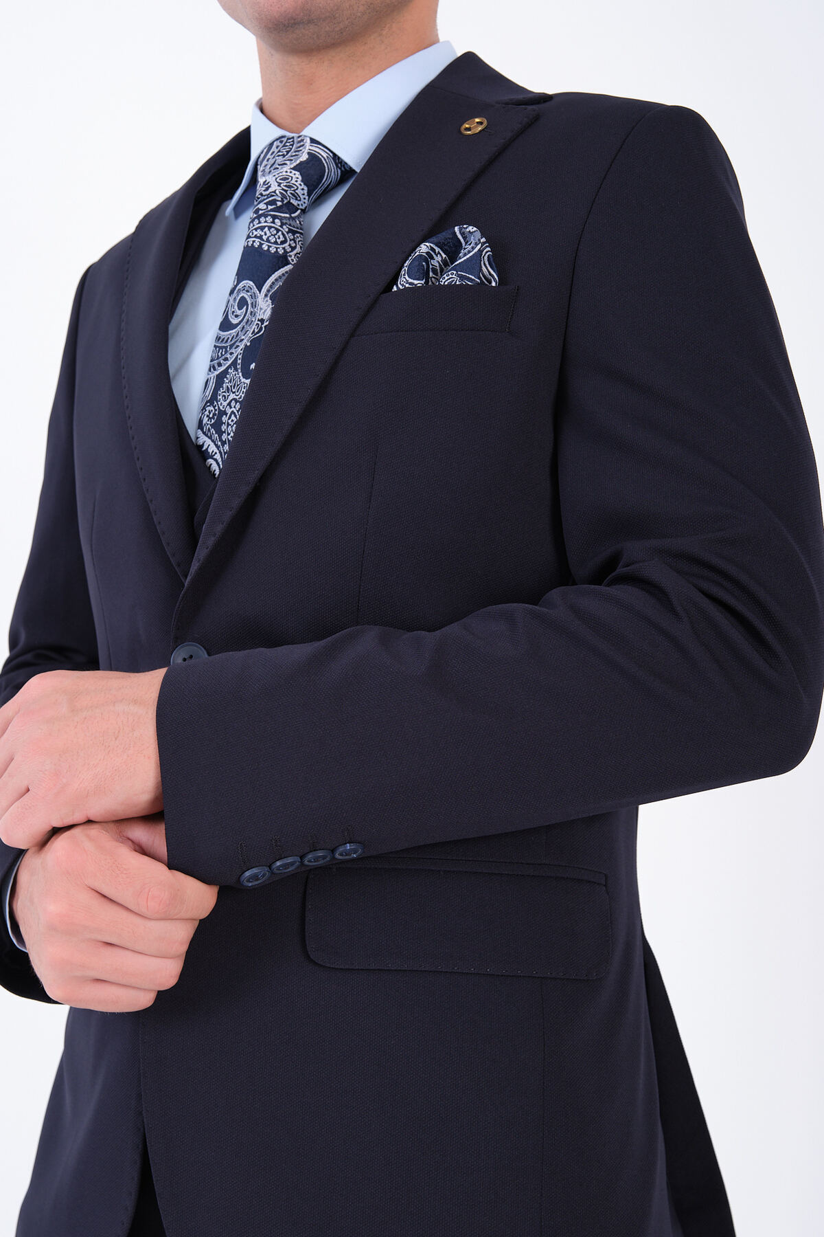 The Tailor Classics Erkek 3'lü Takım Elbise - Erkek Ceket Pantolon Yelek görsel 4