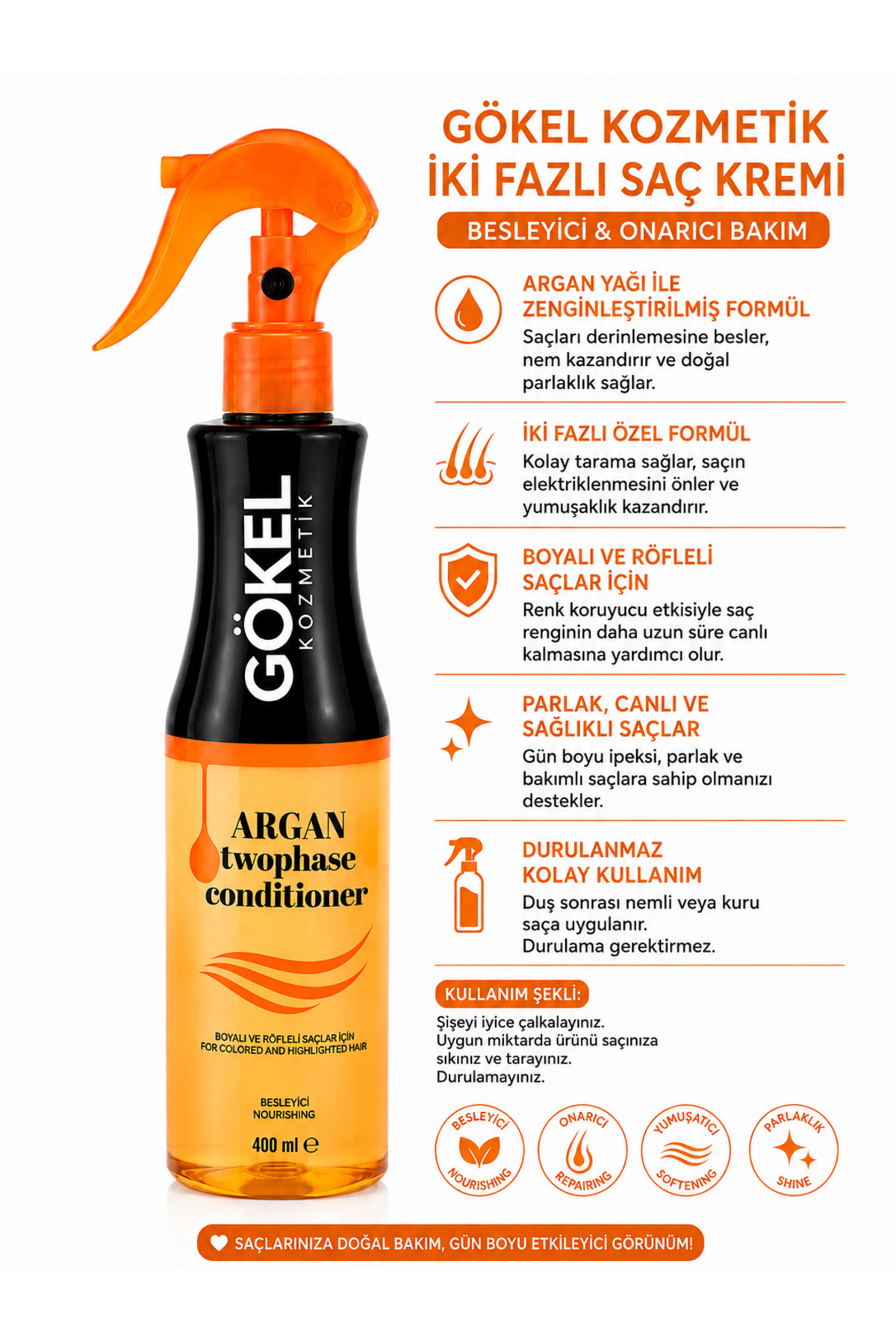 Çift Fazlı Fön Suyu Argan 400 Ml — ARGAN — تصویر 2 از 2