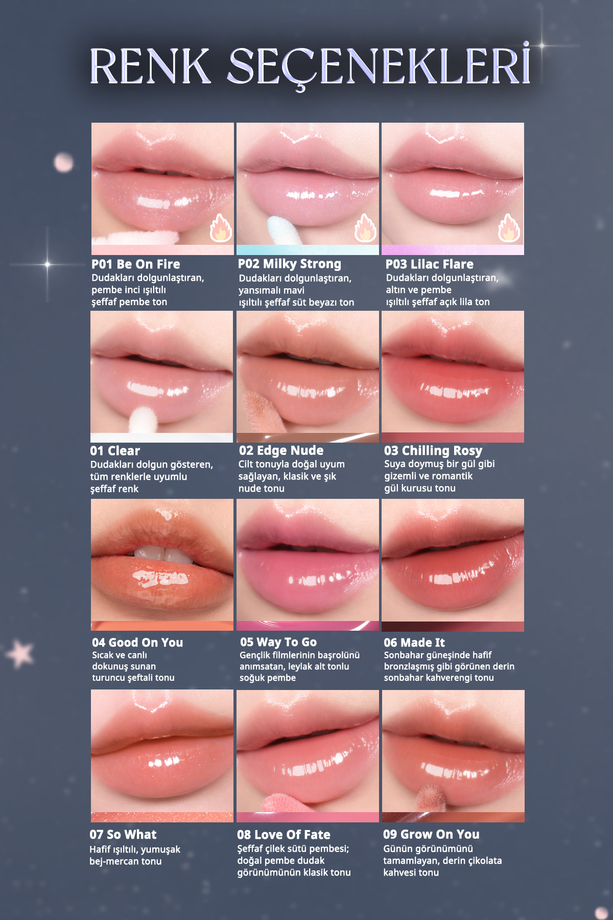 Lila Simli Dudak Dolgunlaştırıcı Gloss Ink Glasting Lip Gloss (P03 Lilac Flare) — صورتی 5568 — تصویر 5 از 8
