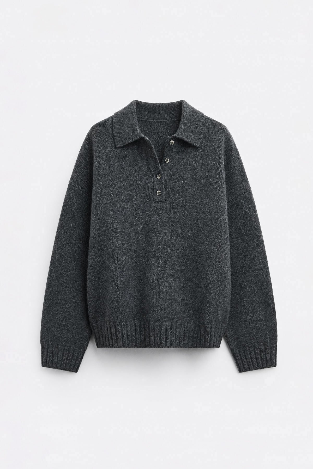 Suud Collection Füme Rani Polo Yaka Oversize Kazak
