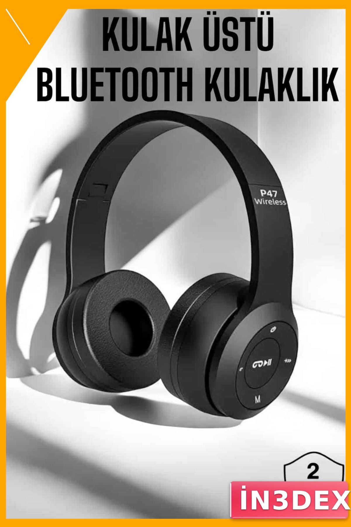 Kablosuz Bluetooth Kulaklık Ekstra Bass TF Kart Destekli Siyah