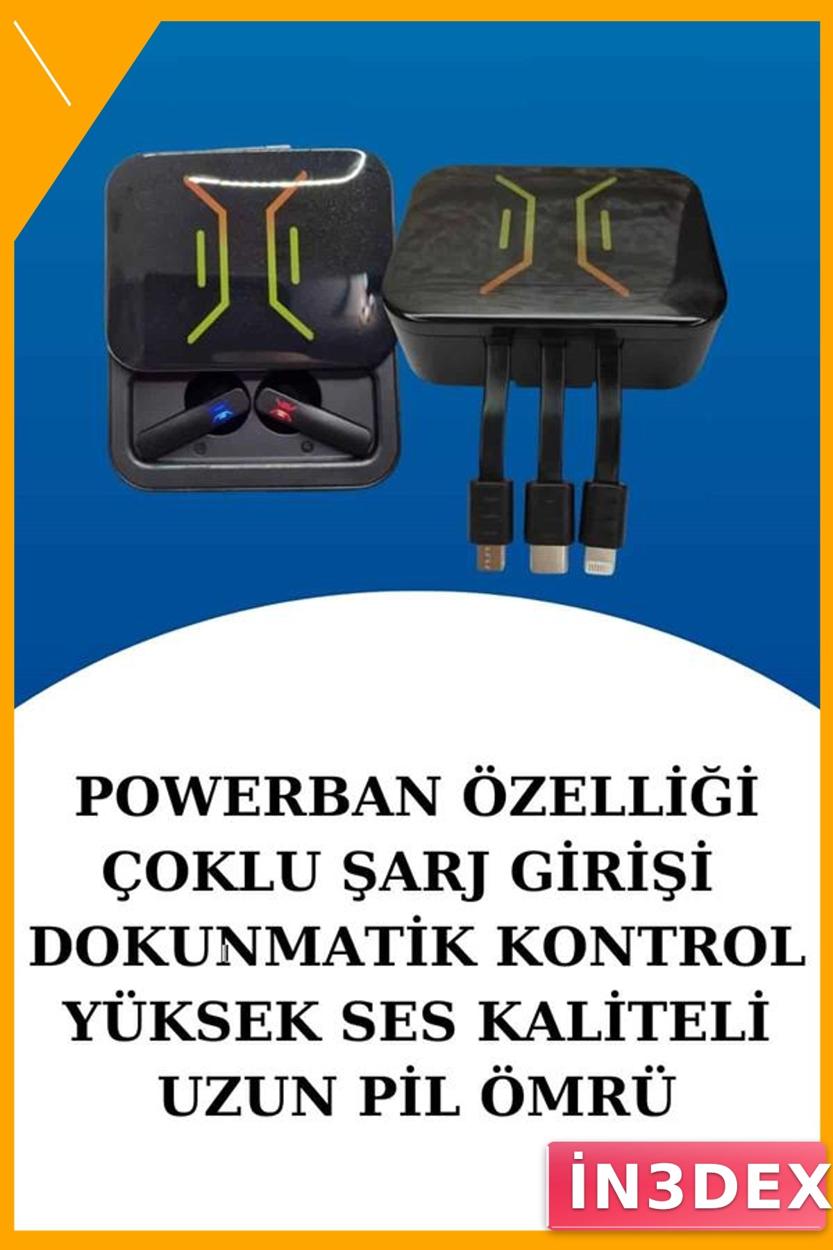 Bluetooth Kulaklık ve Akıllı Saat Seti Dijital Göstergeli Bildirim Alarm