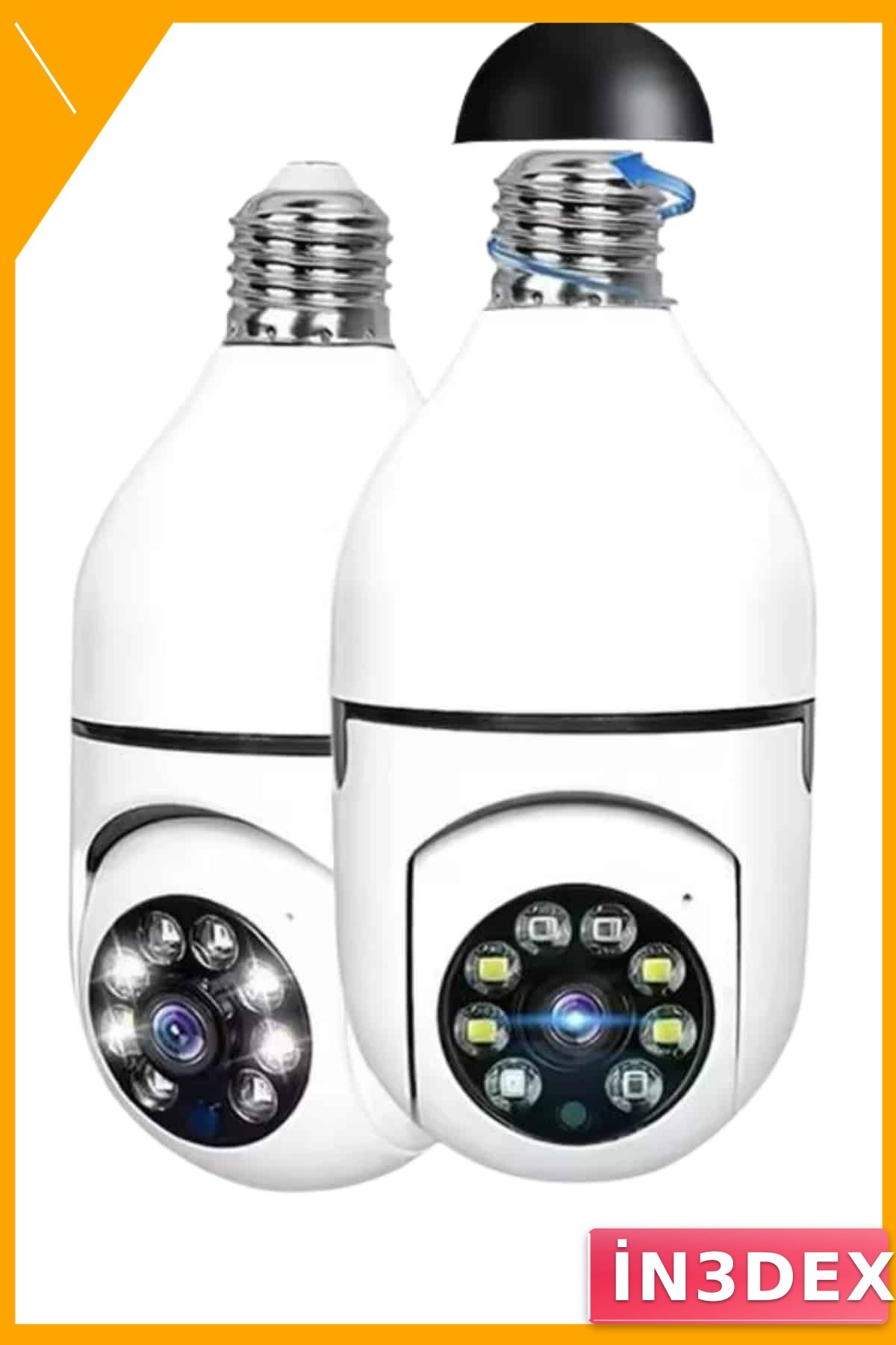 Akıllı Ampül Kamera WiFi Gece Görüşlü Pan Tilt 360°