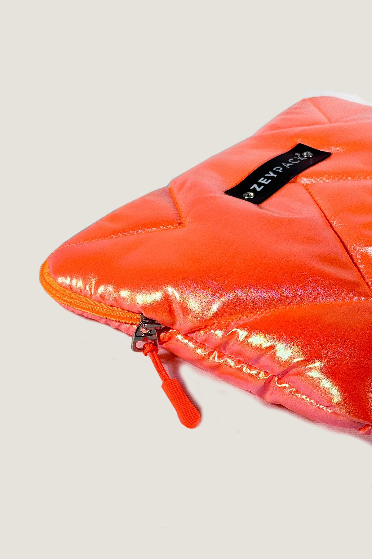 zeypack Simli Neon Turuncu Çanta- Clutch, El Çantası, Makyaj Çantası 28x18cm görsel 3