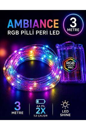 BERHAT Peri Led 3 Metre RGB Dekoratif Aydınlatma Pilli