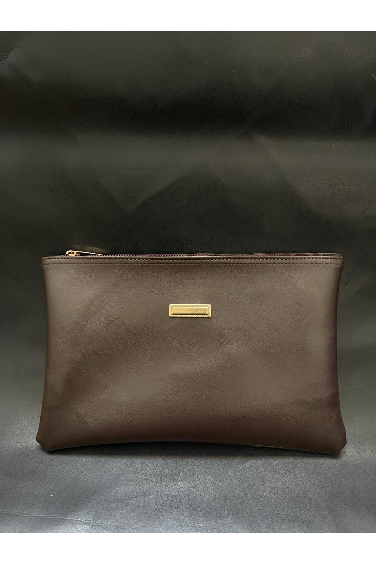VELORİA BAG & SCARF VELORİA BAG premium çok amaçlı portföy ve makyaj şık kadın çanta clutch 3 lü set görsel 4