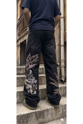 ARS Butik Samuray Sakura Çiçeği Nakış Detay Baggy Pantolon