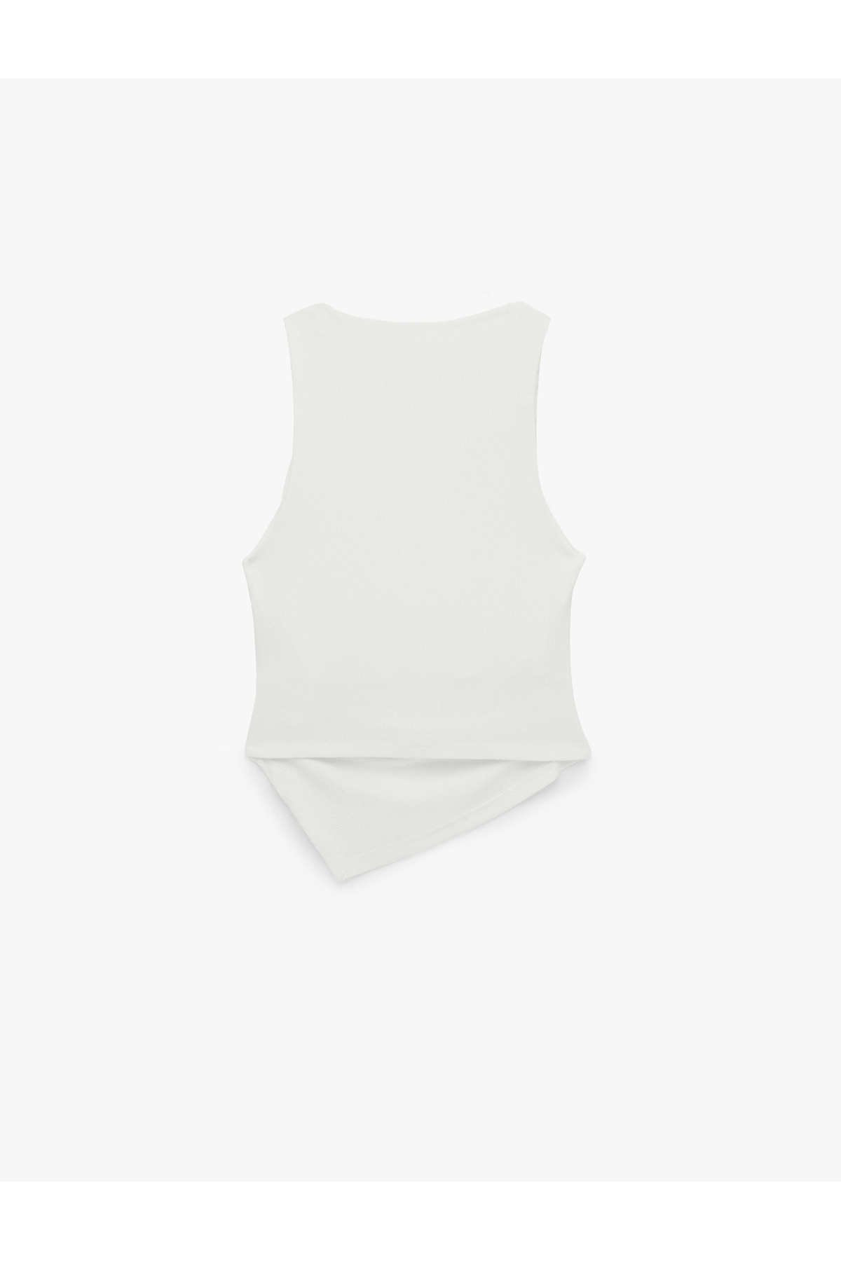 Koton  Asimetrik Kayık Yaka Kolsuz Slim Fit Drapeli Bluz - Görsel 4