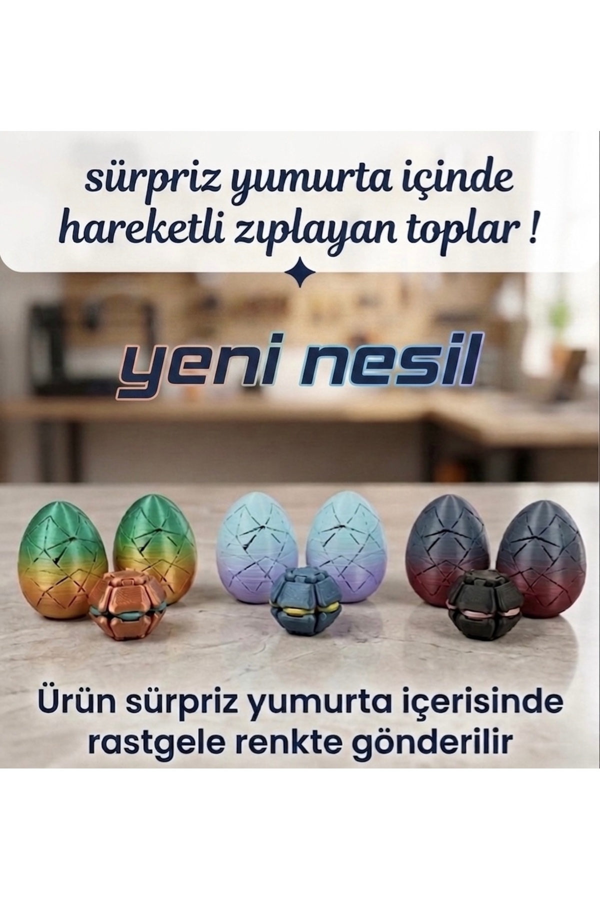 3D Sürpriz yumurtalı zıplayan top yeni nesil 1 adet - Fiyatı