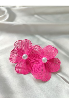 ankadizayn Neon Pembe Leyla İnci Küpe