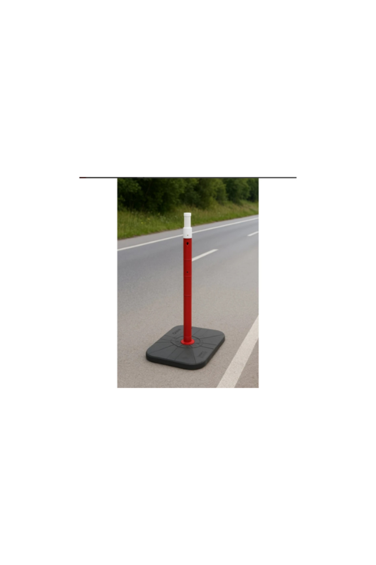 Dikdörtgen Uyarı Dikmesi | Reflektifsiz – Kırmızı/beyaz – Ø63X100 cm 2