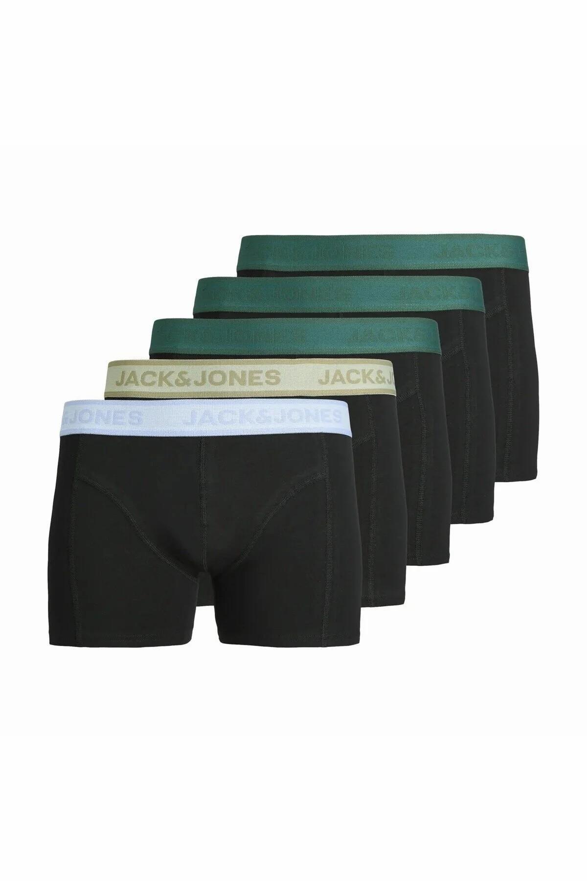 شورت بوکس مردانه جک جونز مدل Wesley Solid بسته 5 عددی 12294699 جک اند جونز باکسر Jack & Jones