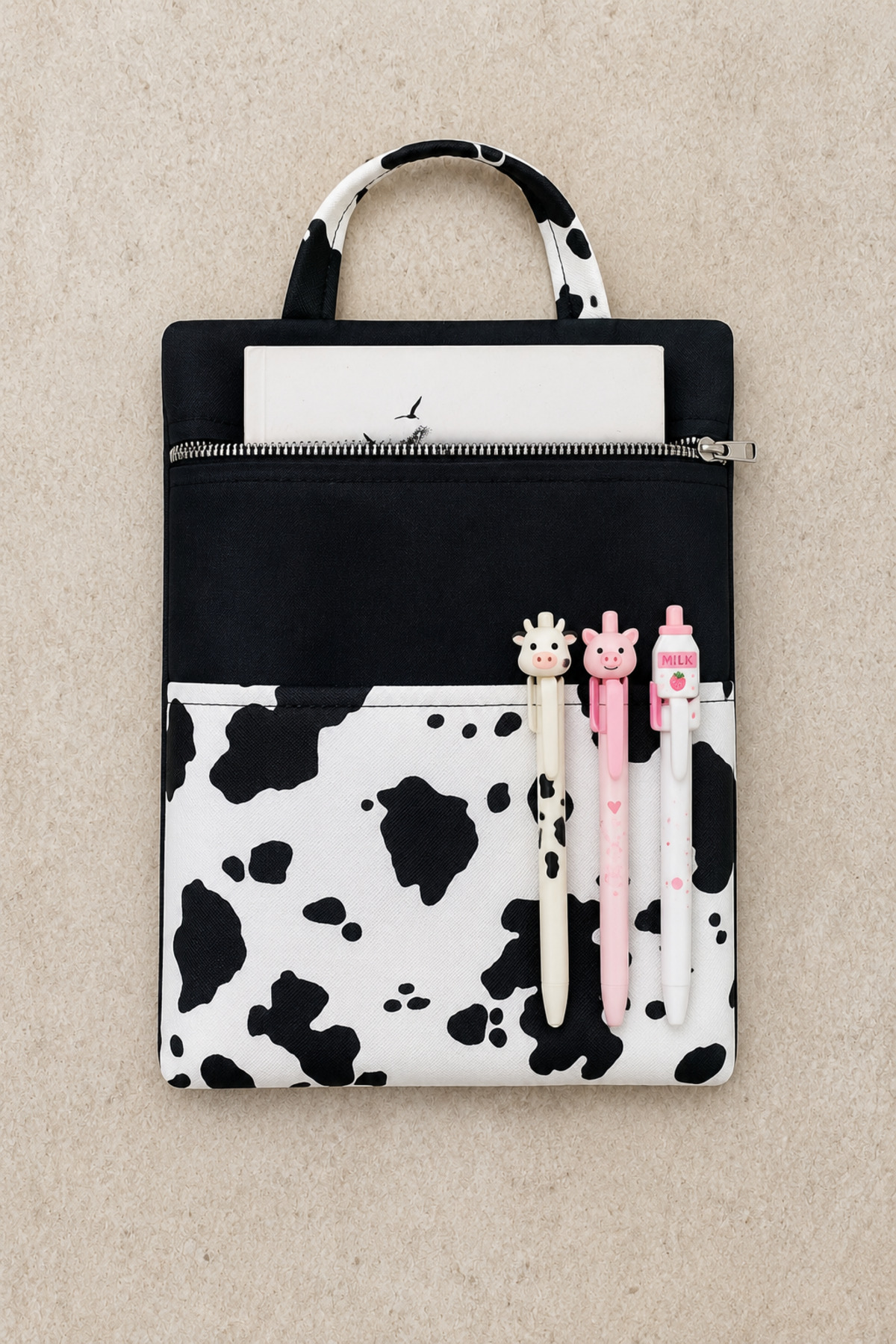 2 Compartment Pocket Book Pouch / Book Bag 27X20cm
