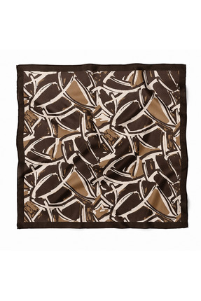 IŞIKTAŞ COLLECTİON Kahverengi Modern Grafik Desen Fular Bandana 50*50 cm