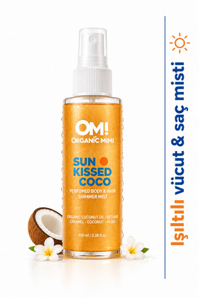 ORGANİC MİMİ Işıltılı Vücut ve Saç Misti, Parfümlü Vücut Spreyi Sun Kissed Co...