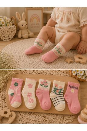 Pico Baby Bebek & Çocuk Premium Renkli Desenli Pamuklu Soket Çorap / 5 Çift /...