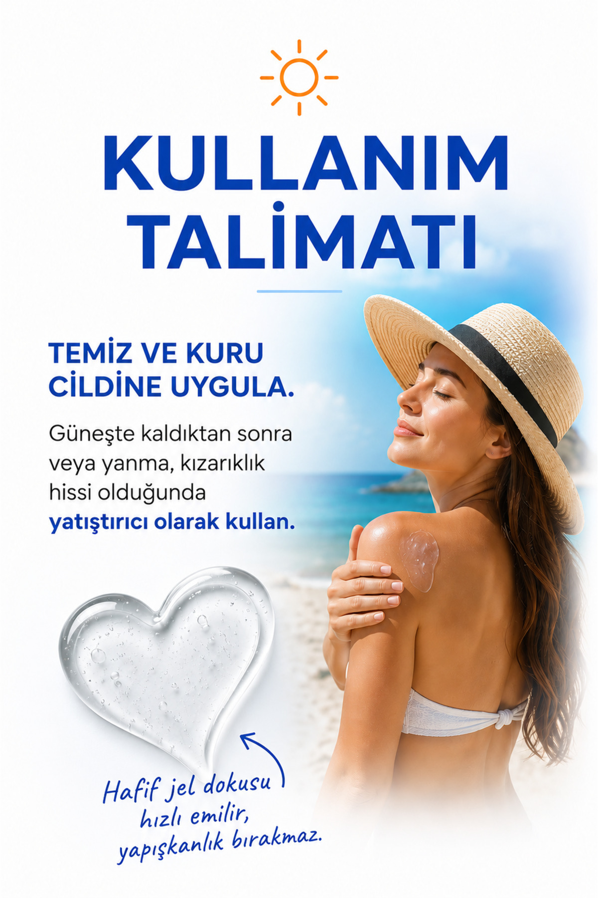 Güneş Sonrası Bakım Jeli Yüz ve Vücut İçin Yatıştırıcı Nemlendirici 100 ml — 8606032064243 — تصویر 5 از 9