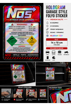 Etiket Dünyası Araba Sticker Nos Tüp Etiketi Sticker