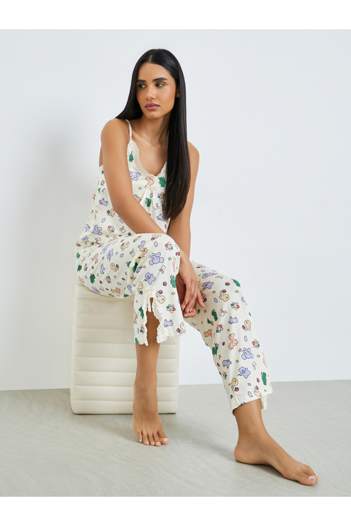 Styli Animal Graphic Print Cami and Pyjama Set