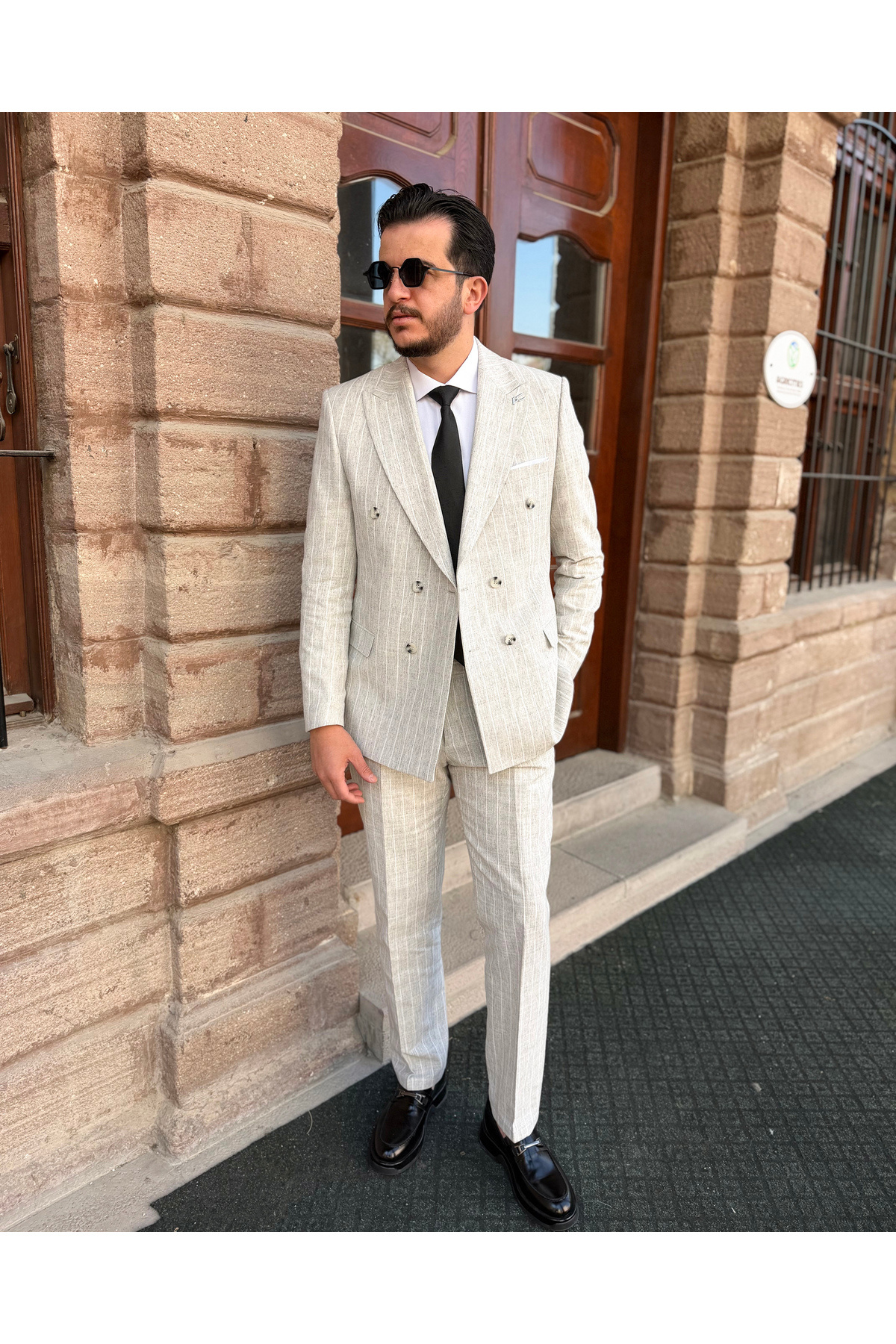 کت و شلوار دوگانه مردانه Novara با تن طبیعی ممتاز — خاکستری 01598 — تصویر 3 از 7