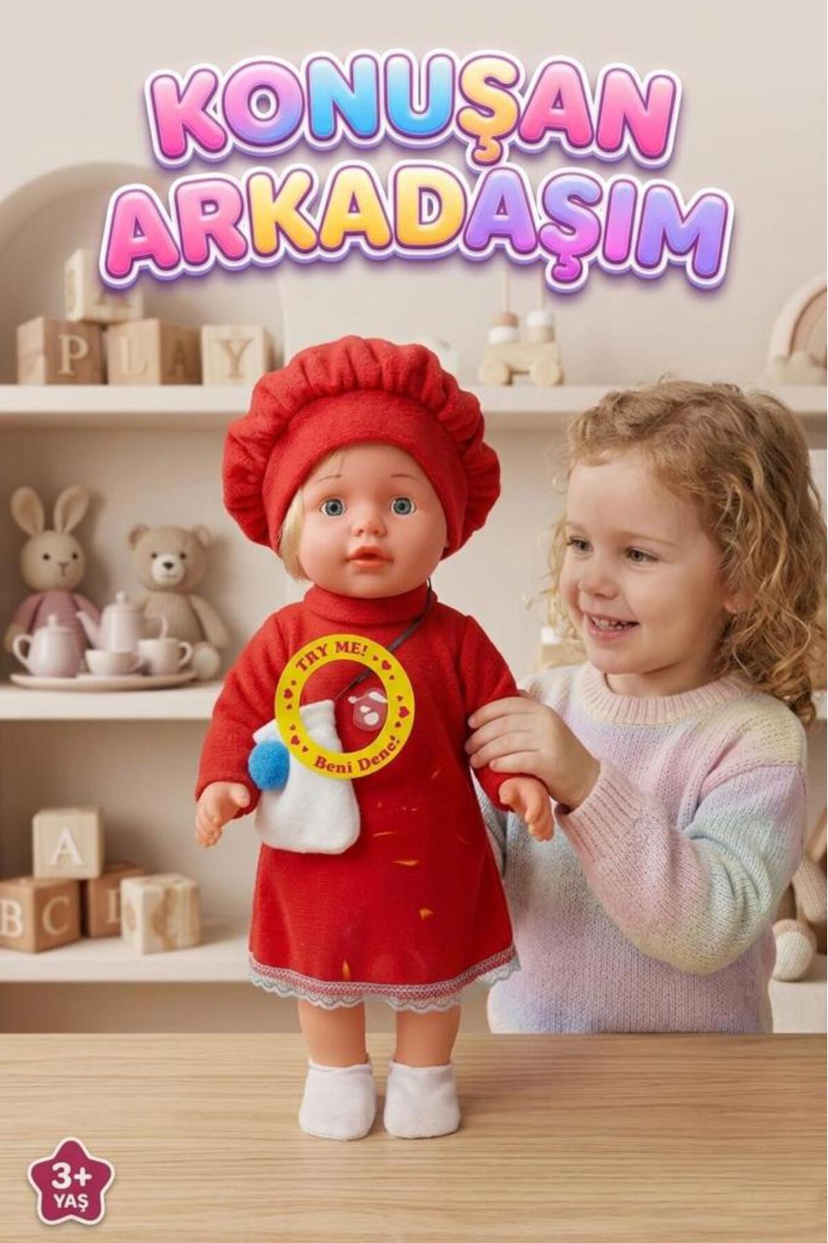Tıfıl Toys 50cm Türkçe Konuşan Oyuncak Ezgi Bebek Kafası Kolları