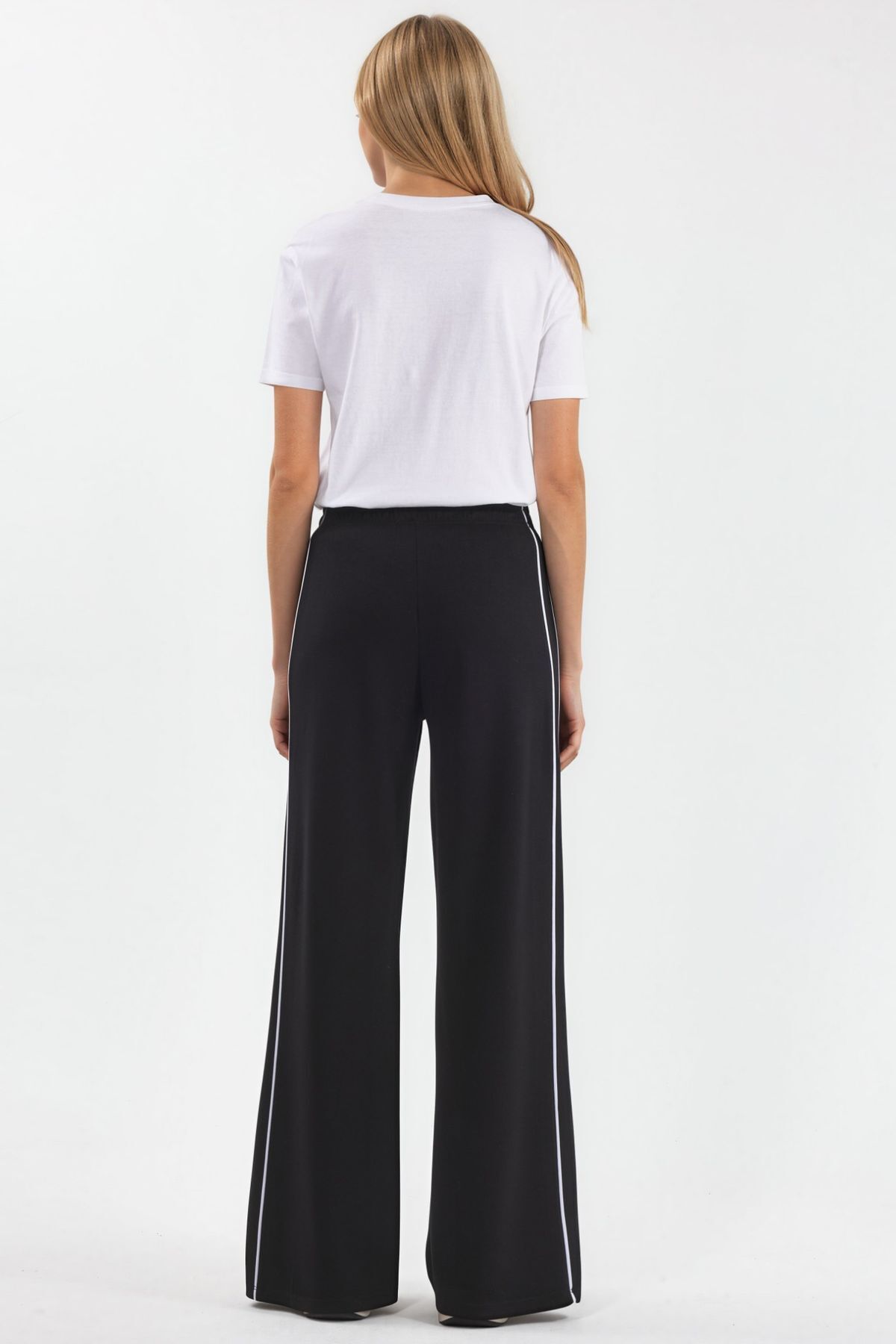 Hiccup Kontrast Biye Detaylı Modal Touch Wide Leg Pantolon görsel 3