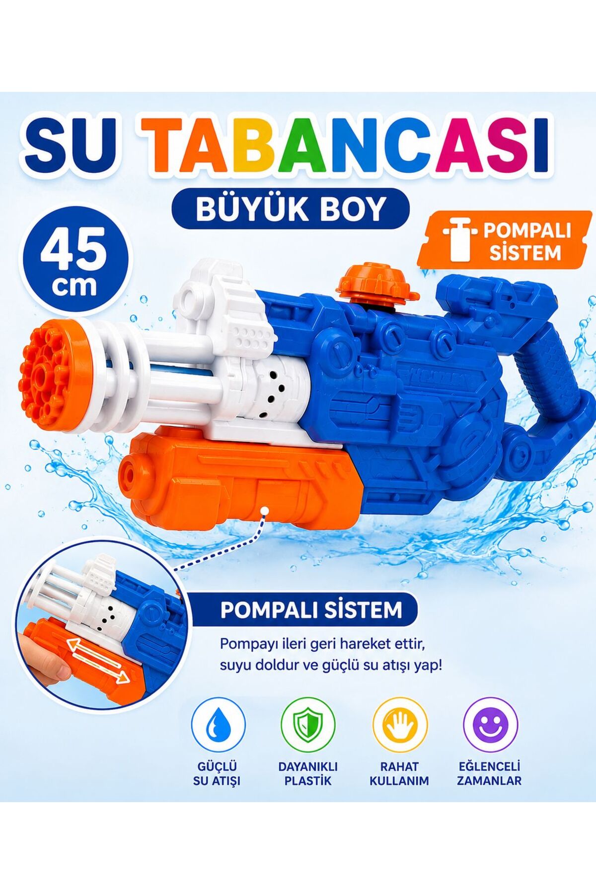 TOY WATER RIFLE TOY WATER PUMP 45 CM LARGE