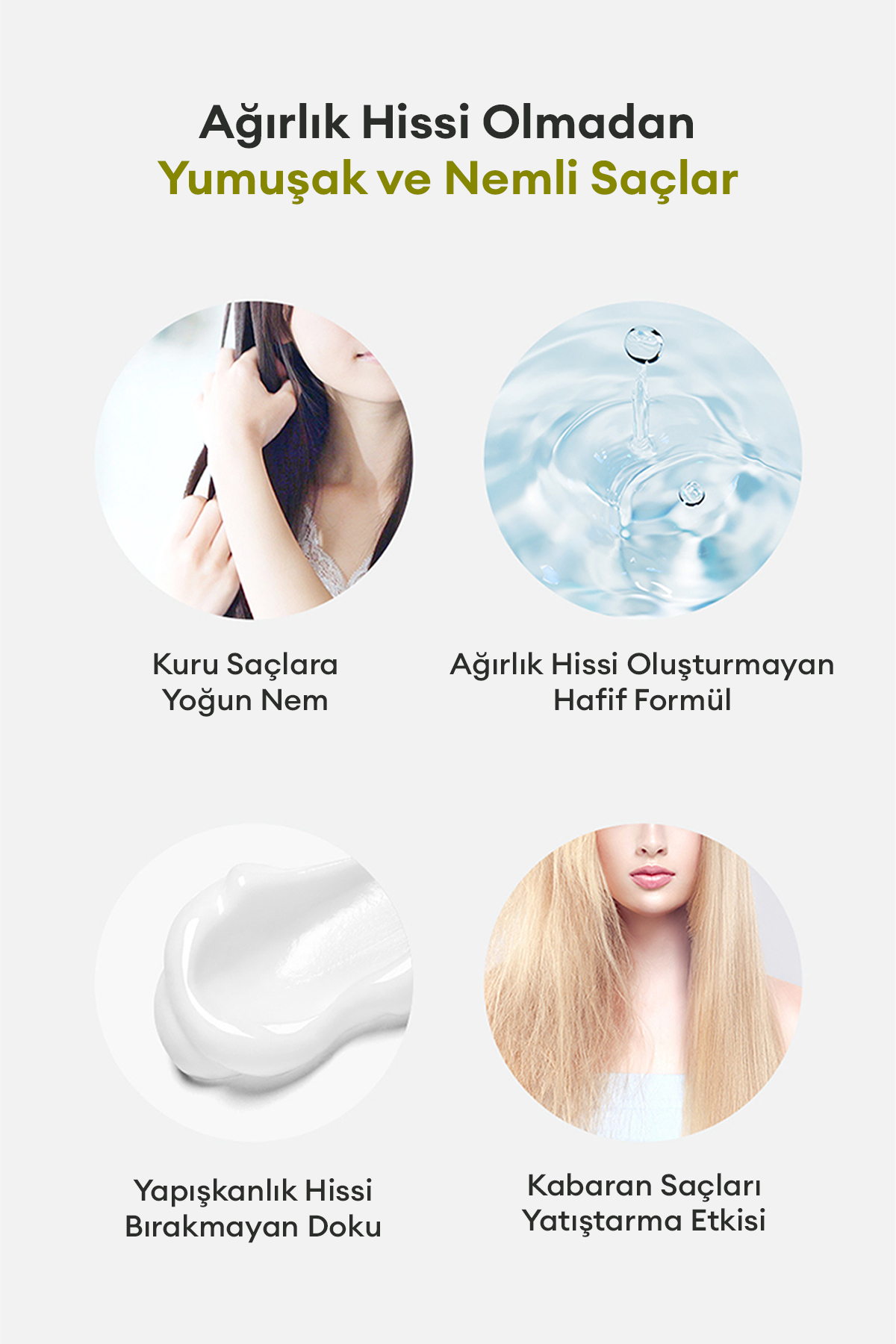 Elektriklenen Saçlara Yoğun Nemlendirici Durulanmayan Saç Kremi Hair Moisture Cream — 9530 — تصویر 4 از 9