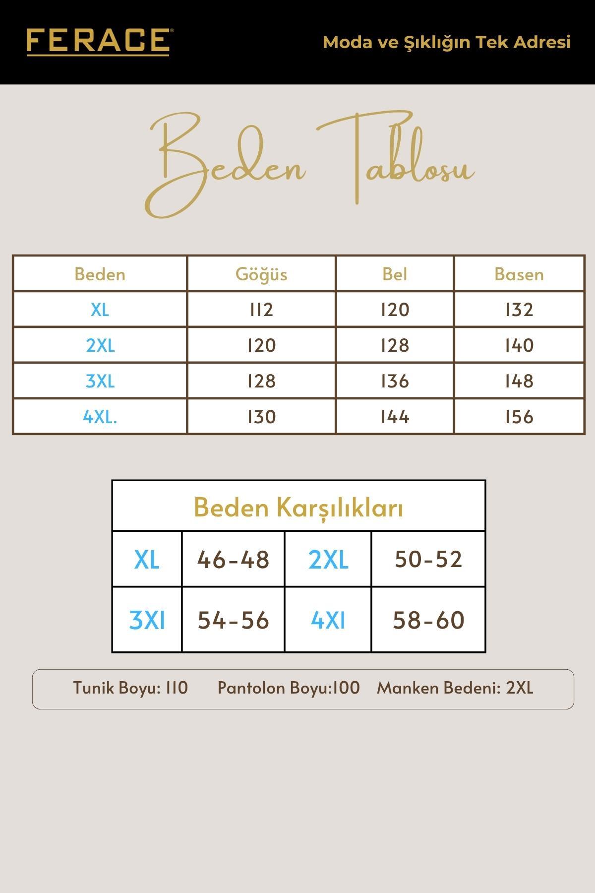 Ferace Kadın Büyük Beden Model Kumaş 2'li Takım görsel 2