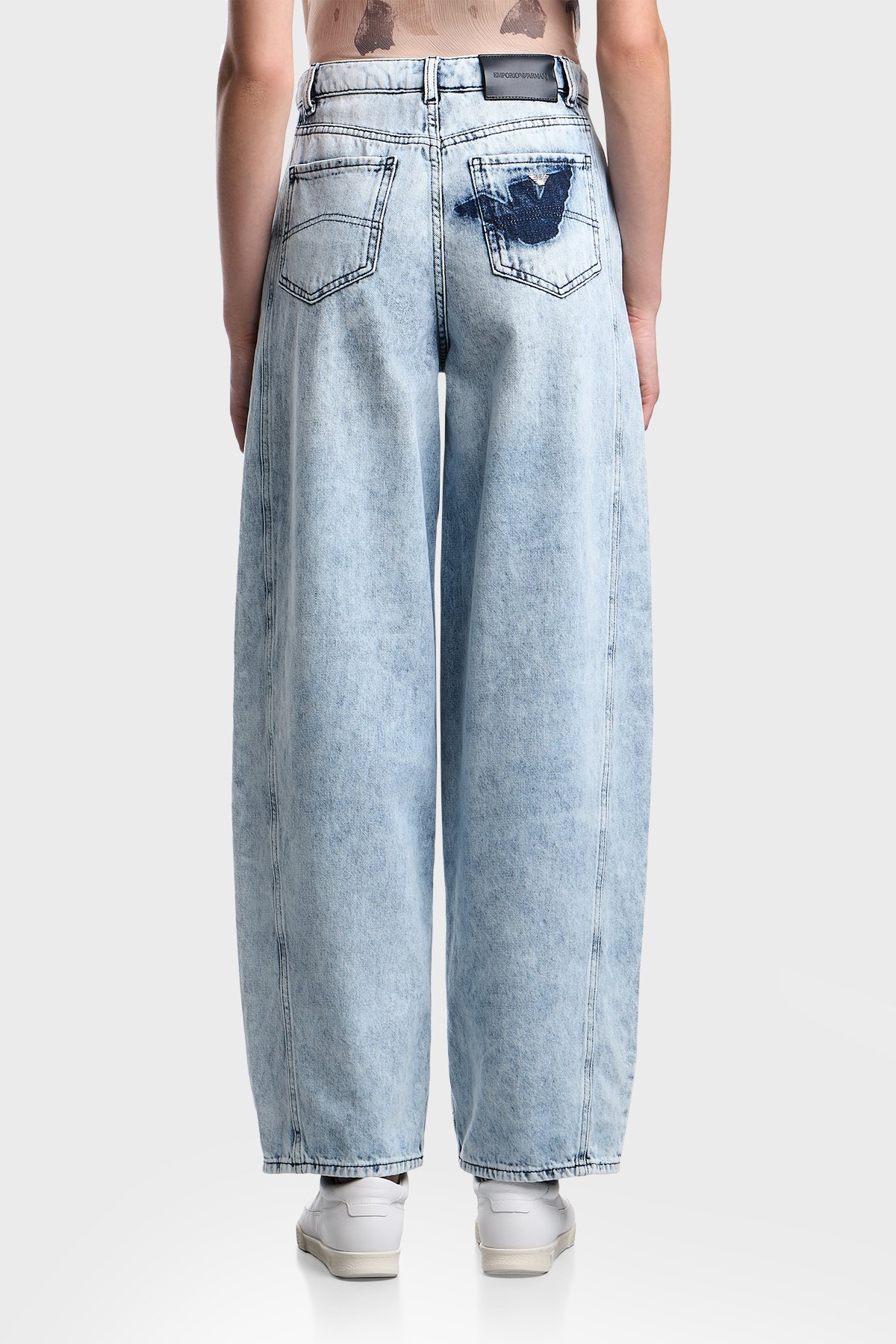 Emporio Armani Relaxed Fit High Waist Wide Leg Jeans Jeans Pants