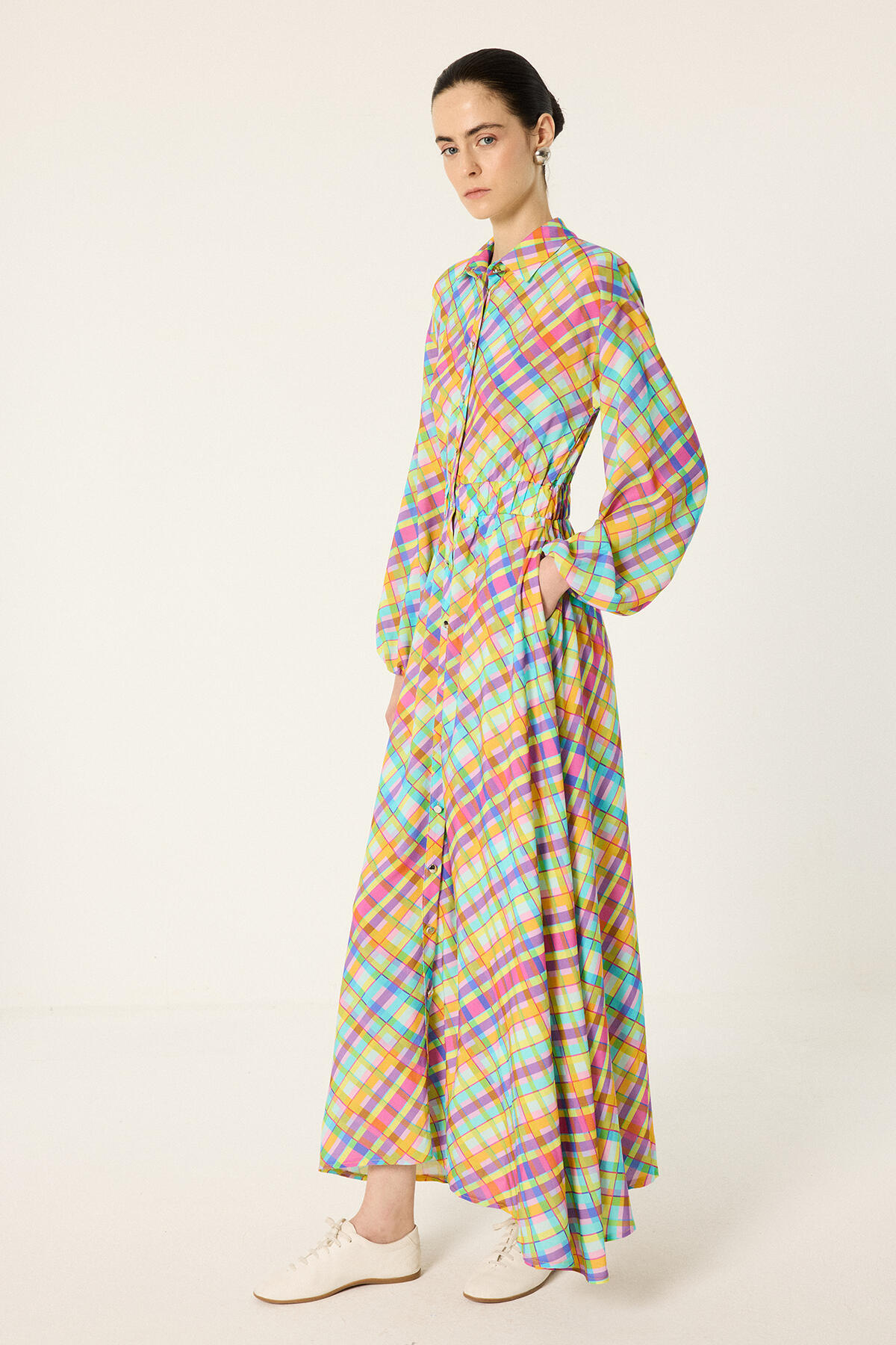 Touche Prive Wrist-Tieded Patterned Dress