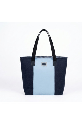 MAVİCENZA Kadın Denim Kot Kanvas Patchwork Omuz Çantası Renk Bloklu Tote çanta