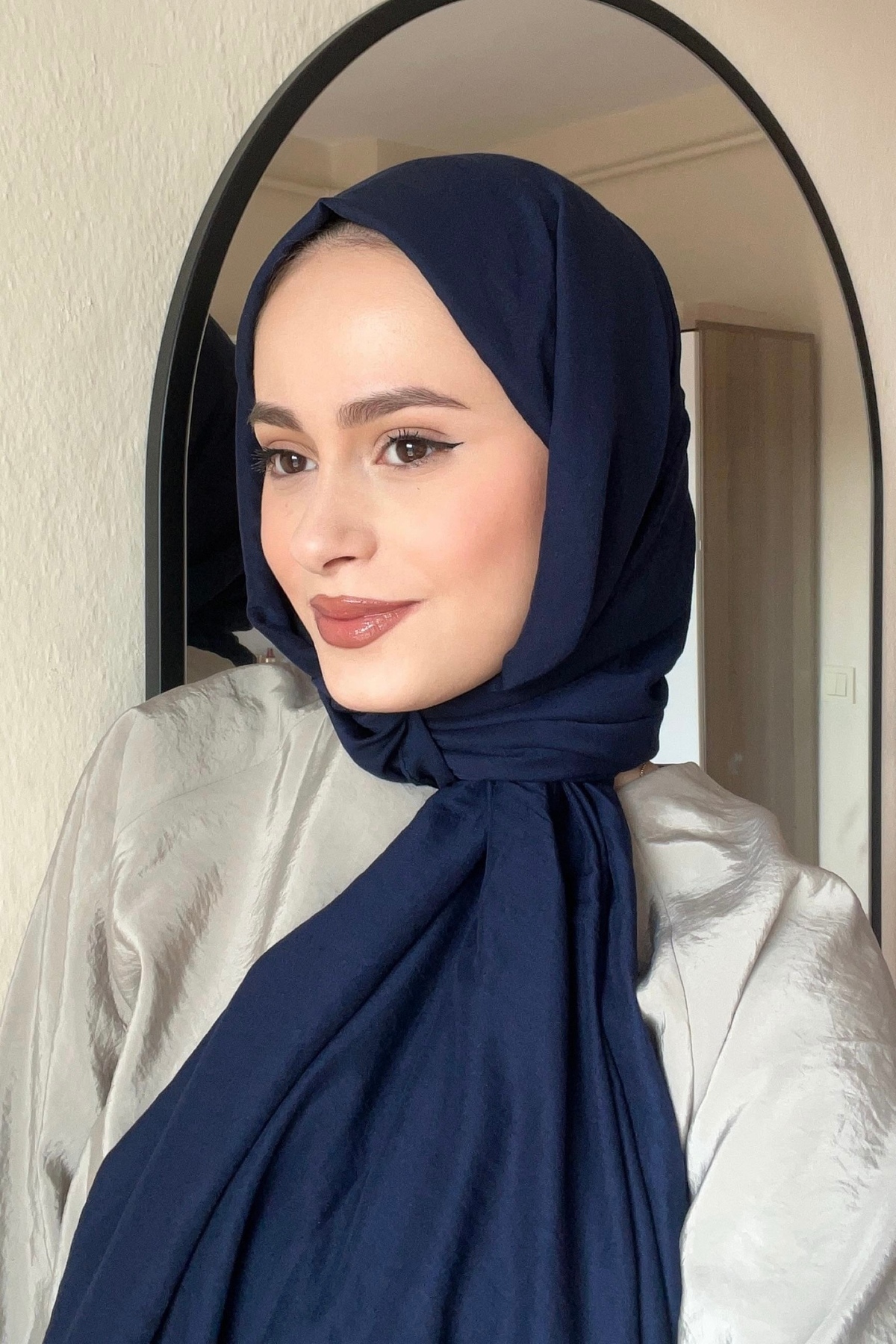 YILDIZ SCARFS Comfort Pamuk Şal - Koyu Lacivert görsel 2