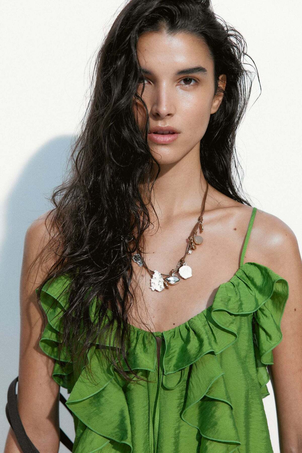 H&M Flounce-trimmed strappy dress