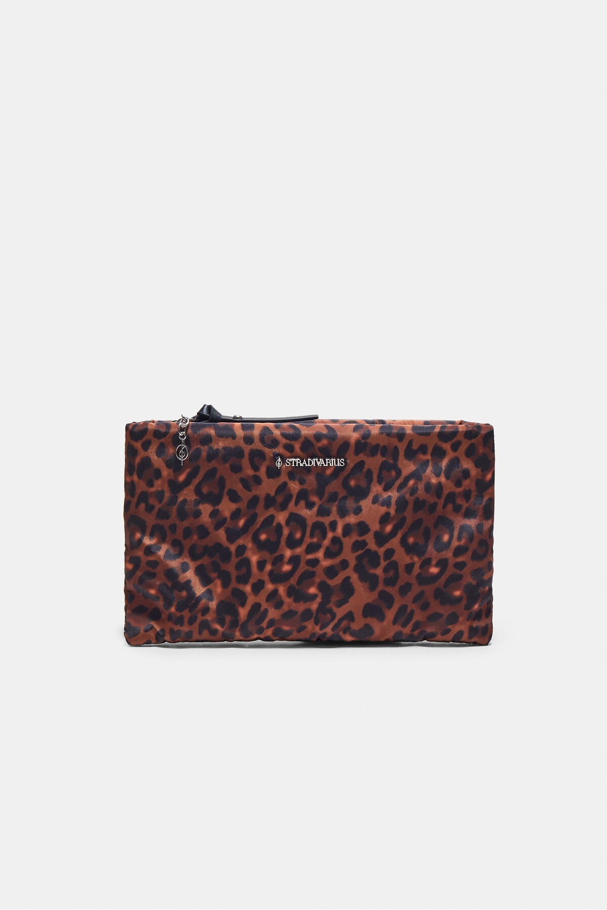 Stradivarius Leopar desenli düz makyaj çantası