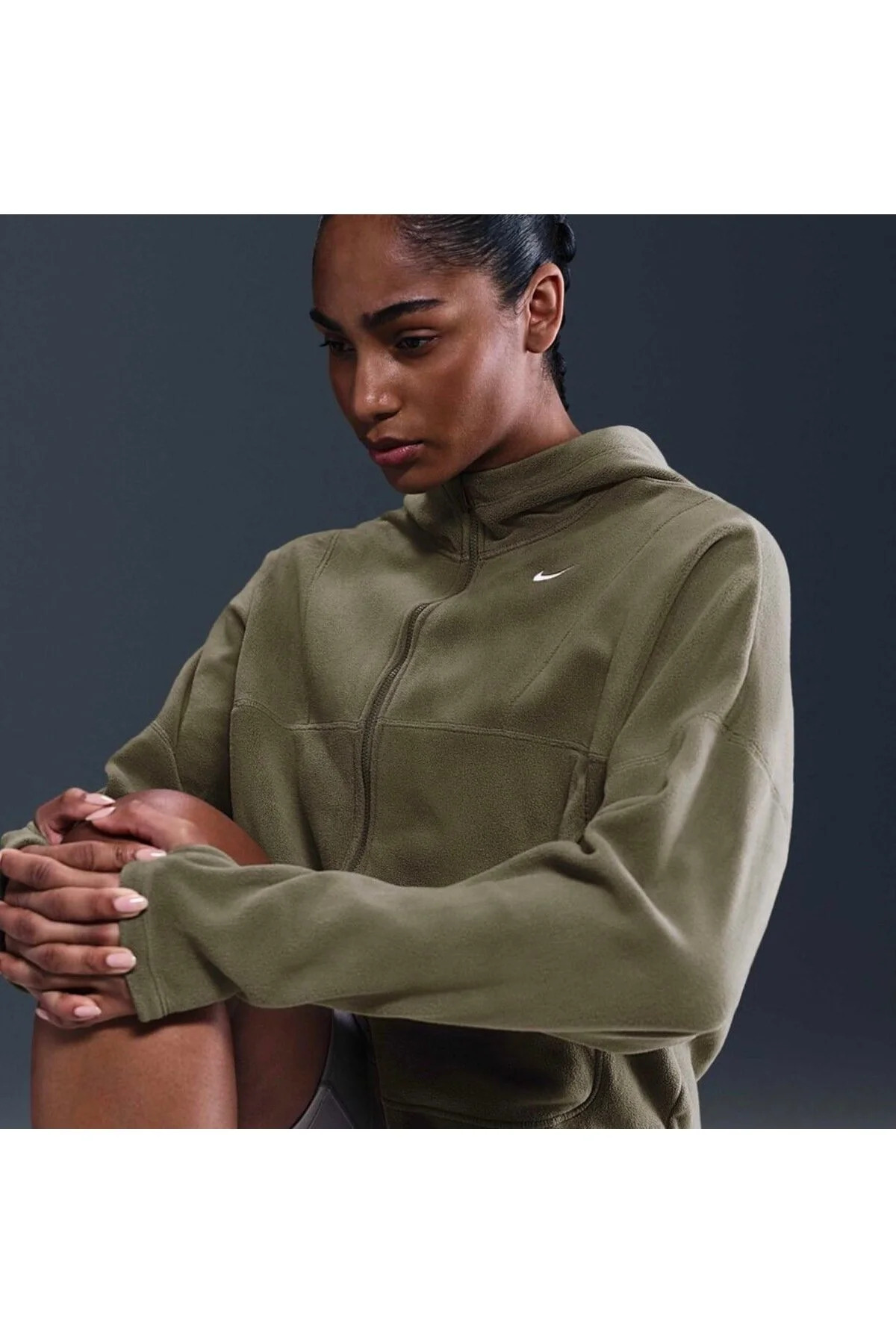 Nike One Therma-Fit Polar Kadın Kapüşonlu Hoodie HV36-ERN-98-222 --SPORTİKS-- görsel 2