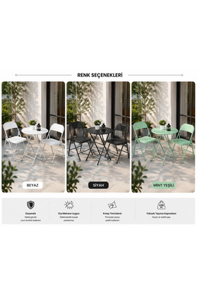 A&B Katlanabilir Bistro Masa ve 2 Sandalye Seti